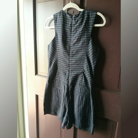 Ivy Blu Navy Pin Stripe Romper - Picture 4 of 5